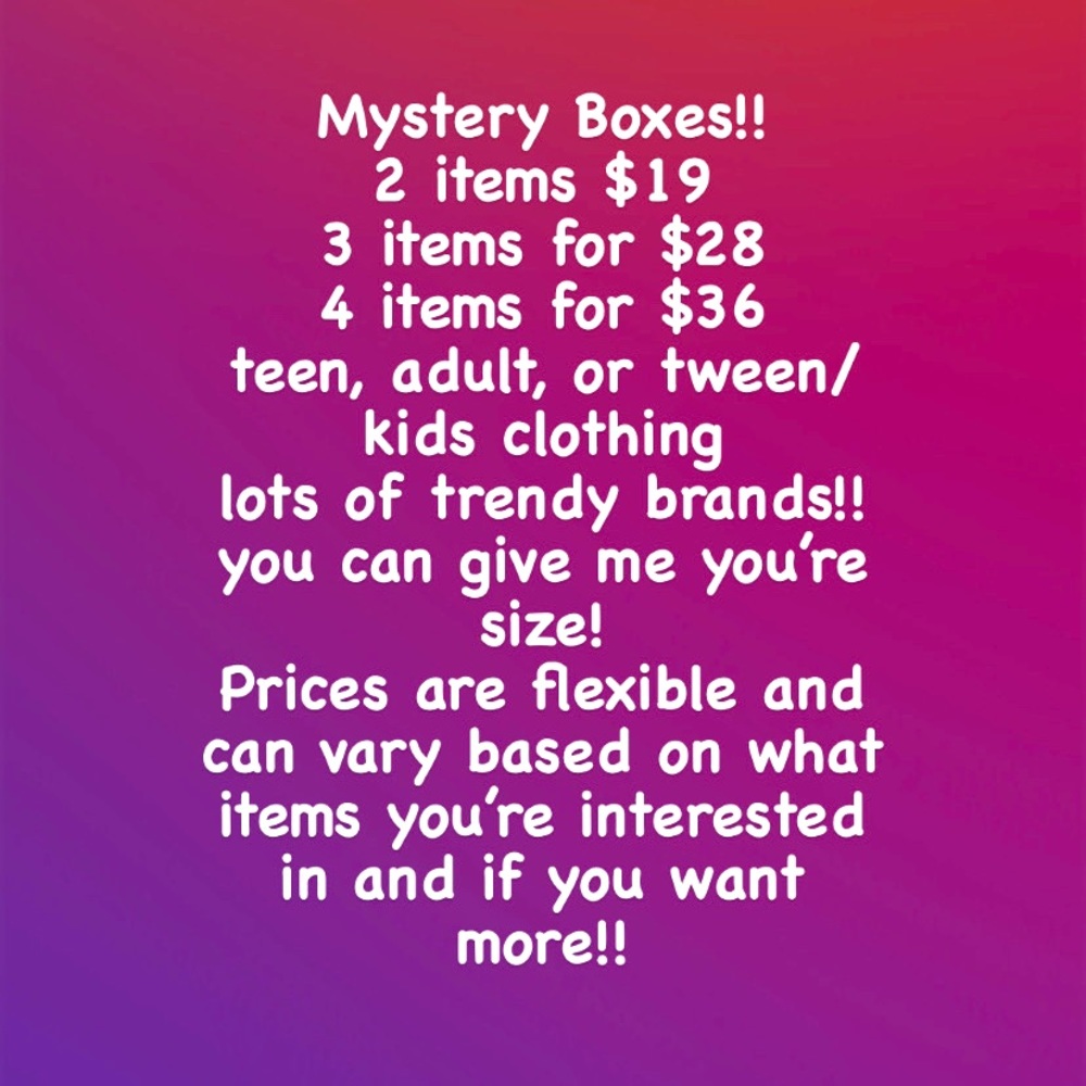 Mystery Boxes!!! (teen/adult/kids/tween options)
